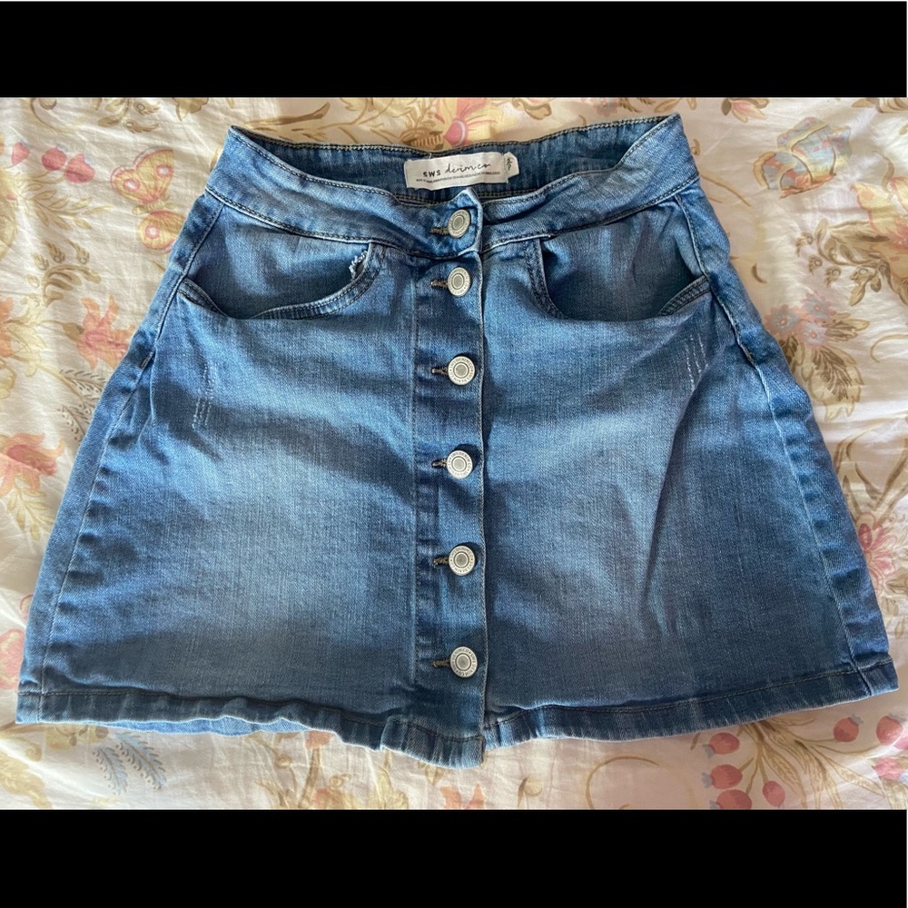 Jean mini skirt